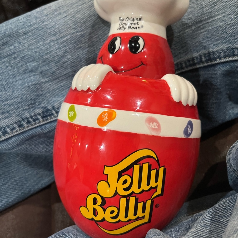 Jelly Belly Red Ceramic Jar